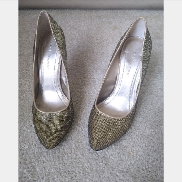 2/$35 Gold BCBGeneration Glitter Heels - Picture 2 of 2